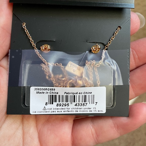 Coach Rose Gold plated necklace and earrings, brand new - Picture 3 of 3